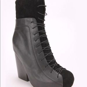 Jeffrey Campbell Black Leather with Suede Boots